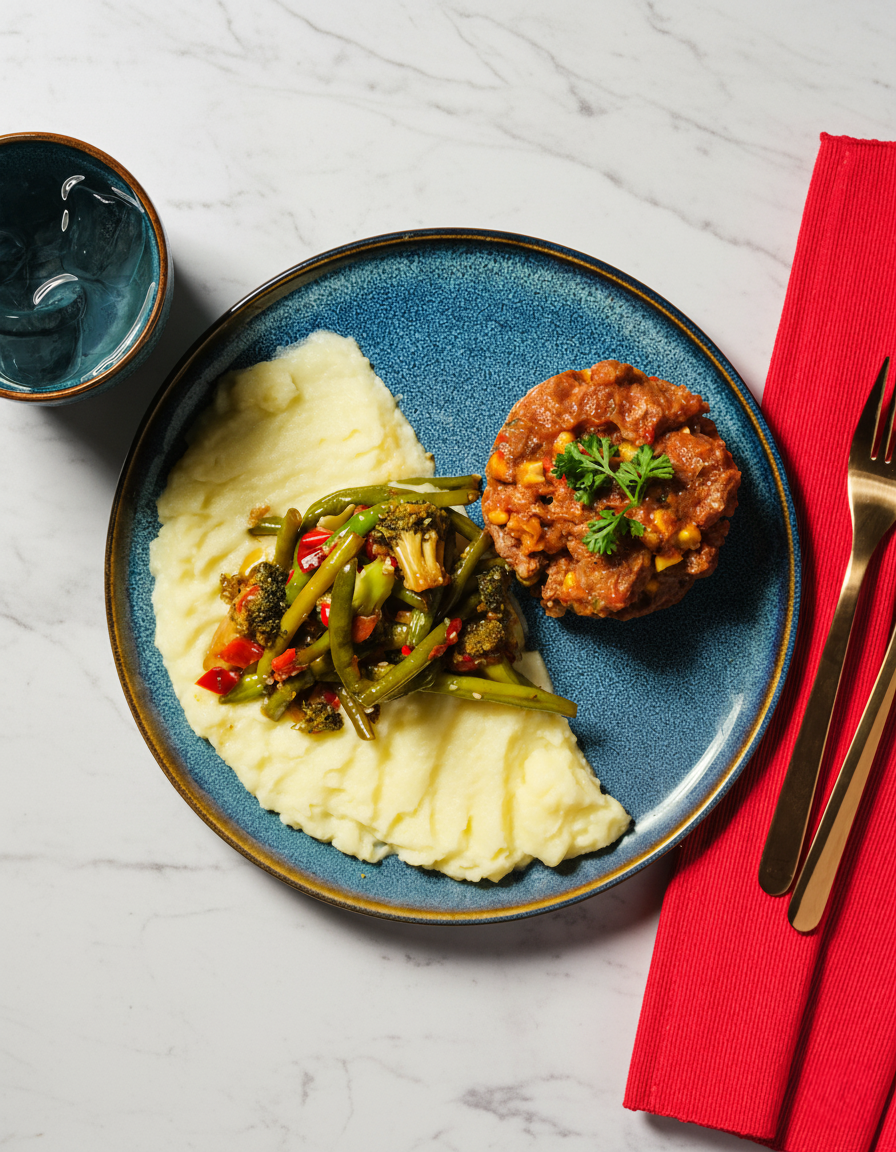 Naudanliha kermaisella perunamuusilla