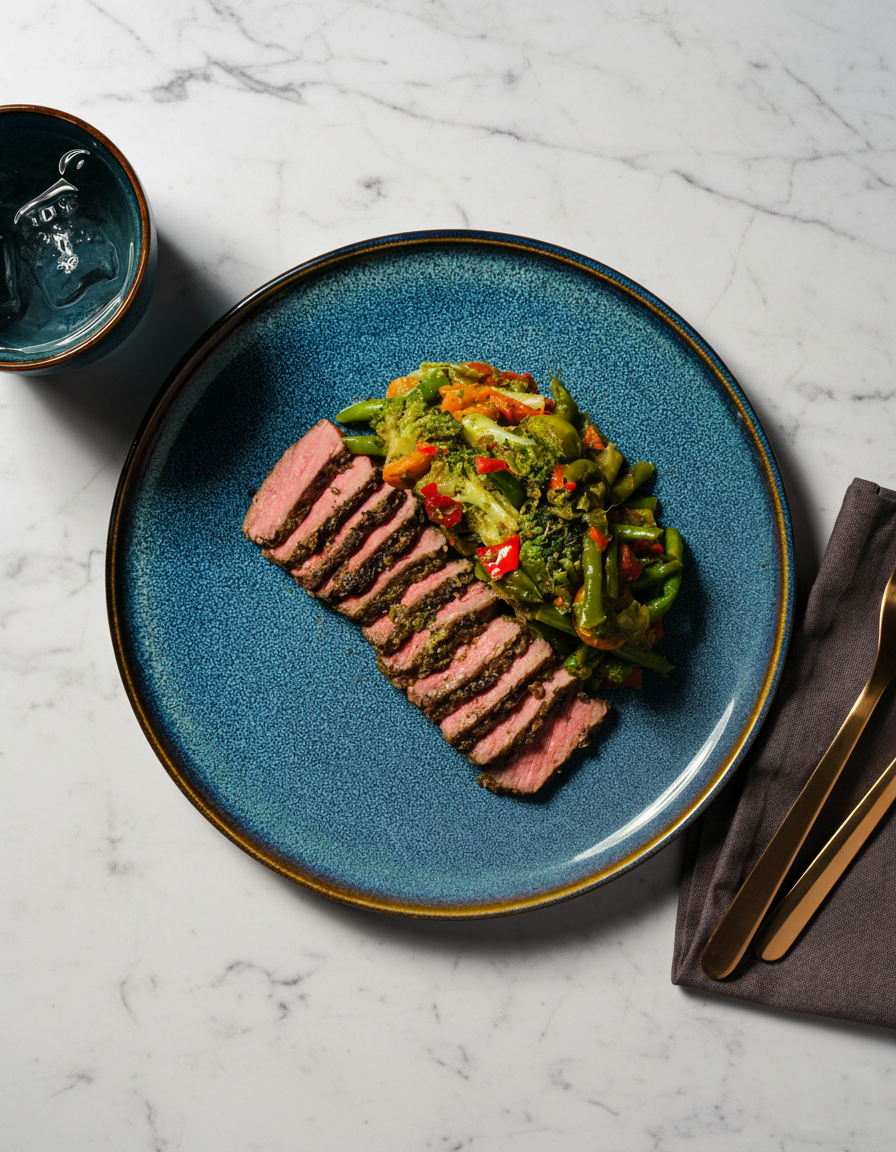 Argentiinalaistyylinen naudanliha vihanneksilla