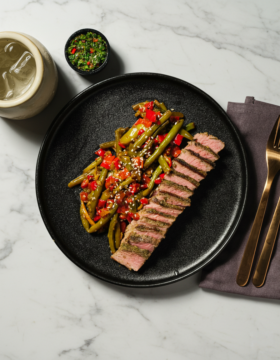 Sous Vide -pihvi ja kasviswokki