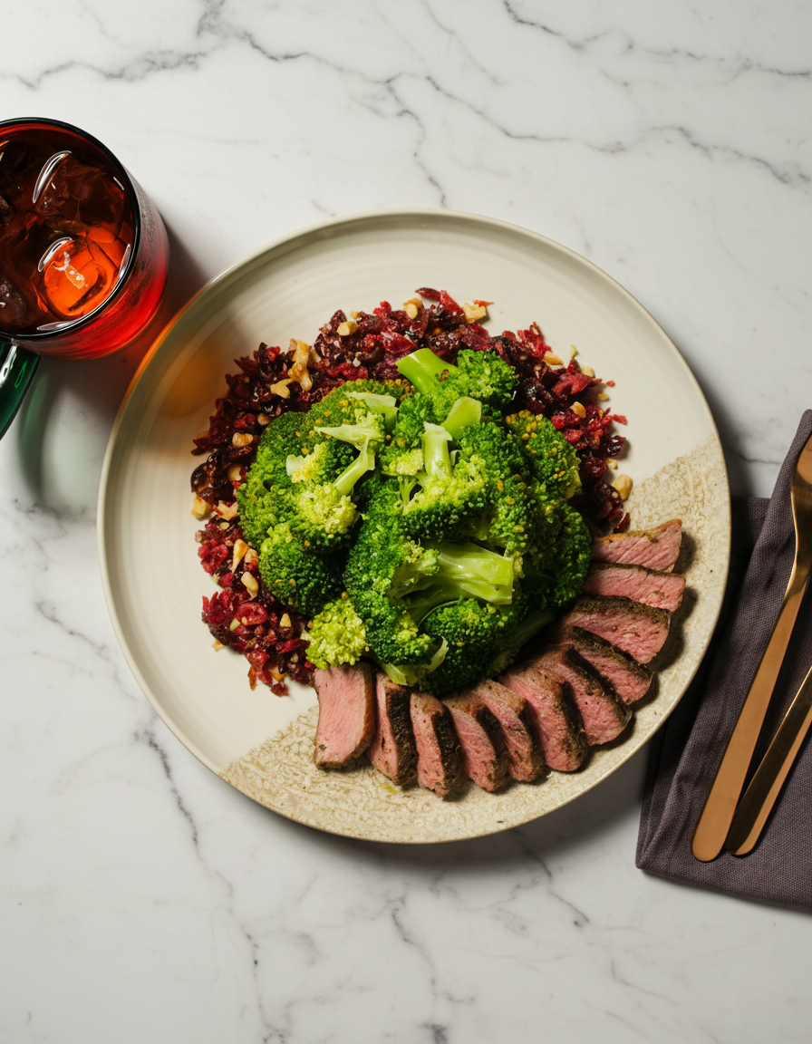 Aasialaistyyppinen naudanliha ja parsakaali