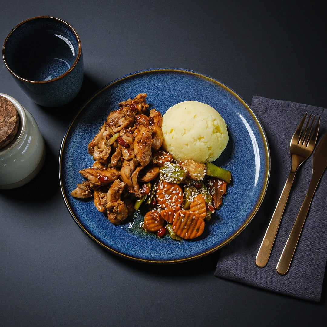 Teriyaki Chicken with mashed pototoes & Veggies